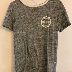 Pink brand Gray top